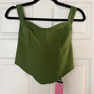 PrettyLittleThing Green Crop Top